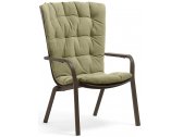 Лаунж-кресло пластиковое с подушкой Nardi Folio стеклопластик, акрил табак, зеленый Фото 1