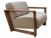 Кресло деревянное мягкое Quadrifoglio Arco 101 ясень, ткань Фото 1