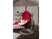 Кресло подвесное плетеное Pride Design Валио Гламур сталь, микровелюр красный Фото 7