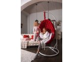 Кресло подвесное плетеное Pride Design Валио Гламур сталь, микровелюр красный Фото 14