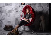Кресло подвесное плетеное Pride Design Валио Гламур сталь, микровелюр красный Фото 18