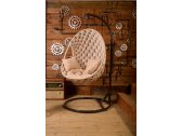 Кресло подвесное плетеное Pride Design Валио Гламур сталь, микровелюр бежевый Фото 13