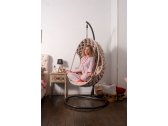 Кресло подвесное плетеное Pride Design Валио Гламур сталь, микровелюр бежевый Фото 19