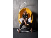Кресло подвесное плетеное Pride Design Валио Гламур сталь, микровелюр желтый Фото 4