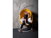 Кресло подвесное плетеное Pride Design Валио Гламур сталь, микровелюр желтый Фото 5