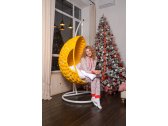 Кресло подвесное плетеное Pride Design Валио Гламур сталь, микровелюр желтый Фото 8