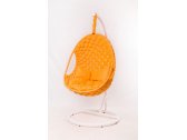 Кресло подвесное плетеное Pride Design Валио Гламур сталь, микровелюр желтый Фото 11