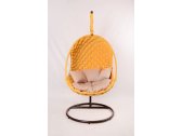 Кресло подвесное плетеное Pride Design Валио Гламур сталь, микровелюр желтый Фото 12