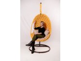 Кресло подвесное плетеное Pride Design Валио Гламур сталь, микровелюр желтый Фото 13