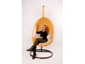 Кресло подвесное плетеное Pride Design Валио Гламур сталь, микровелюр желтый Фото 14