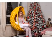 Кресло подвесное плетеное Pride Design Валио Гламур сталь, микровелюр желтый Фото 20