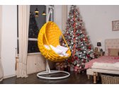 Кресло подвесное плетеное Pride Design Валио Гламур сталь, микровелюр желтый Фото 16