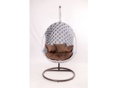 Кресло подвесное плетеное Pride Design Валио Гламур сталь, микровелюр серый Фото 3