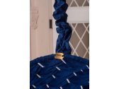 Кресло подвесное плетеное Pride Design Валио Гламур сталь, микровелюр синий Фото 3