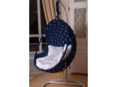 Кресло подвесное плетеное Pride Design Валио Гламур сталь, микровелюр синий Фото 6