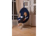 Кресло подвесное плетеное Pride Design Валио Гламур сталь, микровелюр синий Фото 10