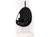 Кресло подвесное плетеное Pride Design Валио Гламур сталь, микровелюр черный Фото 1