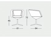 Кресло вращающееся с обивкой Maxdesign Dininho алюминий, ткань Фото 2