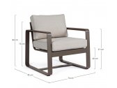 Кресло металлическое с подушками Garden Relax Merrigan алюминий, олефин кофейный, бежевый Фото 2