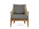 Кресло плетеное с подушками Garden Relax Keilani тик, алюминий, искусственный ротанг, олефин натуральный, серый Фото 3