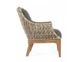 Кресло плетеное с подушками Garden Relax Keilani тик, алюминий, искусственный ротанг, олефин натуральный, серый Фото 4
