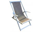 Кресло-шезлонг текстиленовое складное Magnani Sdraio алюминий, текстилен серебристый, серо-коричневый Фото 3