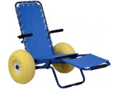 Инвалидный шезлонг для бассейна и пляжа NEMO Roller алюминий, ткань синий, желтый Фото 1