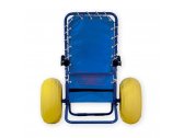 Инвалидный шезлонг для бассейна и пляжа NEMO Roller алюминий, ткань синий, желтый Фото 9