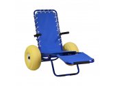 Инвалидный шезлонг для бассейна и пляжа NEMO Roller алюминий, ткань синий, желтый Фото 4