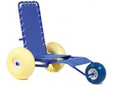 Инвалидный шезлонг для бассейна и пляжа NEMO Roller алюминий, ткань синий, желтый Фото 5