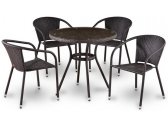 Комплект плетеной мебели Afina T282ANT/Y137C-W53 Brown 4Pcs искусственный ротанг, сталь коричневый Фото 1