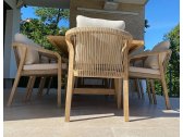 Кресло деревянное с подушками Tagliamento Ravona KD акация, роуп, олефин натуральный, бежевый Фото 7