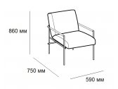 Кресло металлическое с обивкой DITRE Kyo сталь, пенополиуретан, ткань Фото 2
