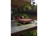 Лаунж-лежак двухместный Garden Relax Bali тик, олефин натуральный, винный Фото 5