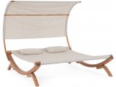 Лаунж-лежак двухместный с навесом Garden Relax Noes лиственница, текстилен натуральный, бежевый Фото 1