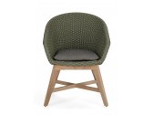 Кресло плетеное с подушкой Garden Relax Coachella тик, олефин натуральный, зеленый Фото 2