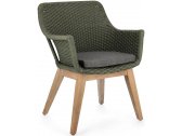 Кресло плетеное с подушкой Garden Relax Allison тик, роуп, олефин натуральный, зеленый Фото 1
