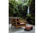 Кресло деревянное с подушками Garden Relax Bali тик, олефин натуральный, винный Фото 8