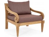 Кресло деревянное с подушками Garden Relax Karuba тик, олефин натуральный, винный Фото 1
