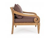 Кресло деревянное с подушками Garden Relax Karuba тик, олефин натуральный, винный Фото 3