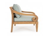 Кресло деревянное с подушками Garden Relax Karuba тик, олефин натуральный, светло-зеленый Фото 2