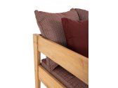 Кресло деревянное с подушками Garden Relax Kobo тик, олефин натуральный, винный Фото 7