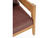 Кресло деревянное с подушками Garden Relax Kobo тик, олефин натуральный, винный Фото 8