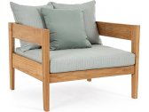 Кресло деревянное с подушками Garden Relax Kobo тик, олефин натуральный, светло-зеленый Фото 1