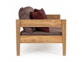 Диван деревянный с подушками Garden Relax Kobo тик, олефин натуральный, винный Фото 4
