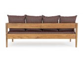 Диван деревянный с подушками Garden Relax Kobo тик, олефин натуральный, винный Фото 3
