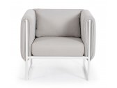 Кресло металлическое мягкое Garden Relax Pixel алюминий, олефин белый, серый Фото 2
