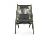 Лаунж-стул плетеный с подушками Garden Relax Aloha алюминий, роуп, полиэстер зеленый, темно-серый Фото 3