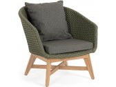 Кресло плетеное с подушкой Garden Relax Coachella тик, роуп, олефин натуральный, зеленый Фото 1