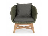 Кресло плетеное с подушкой Garden Relax Coachella тик, роуп, олефин натуральный, зеленый Фото 2